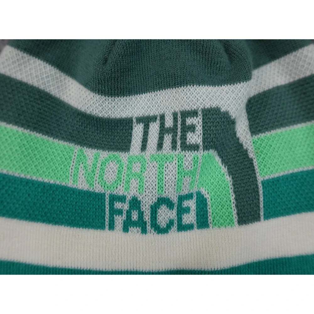 The‎ North Face Retro Logo Beanie Dark Sage Green Striped NF0A7WL8I0F-OS Mens OS